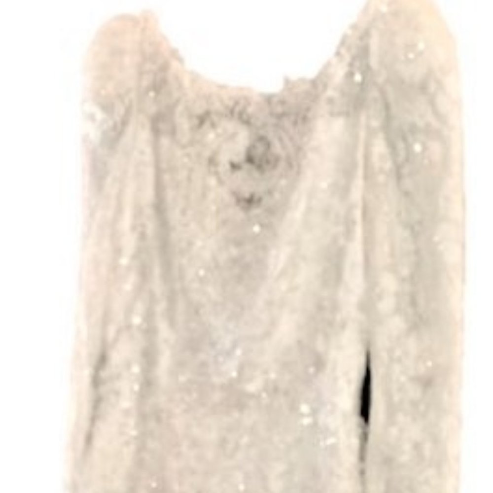 Elegant Long Wedding Gown with Head Piece & Money Bag  by Nina Balducci